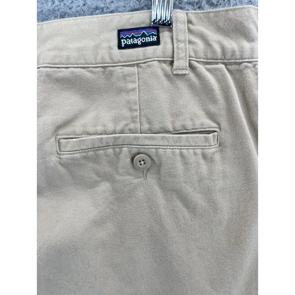 PATAGONIA Organic Cotton Pant Men 38 (35x29 Actual) Tan Khaki Chino Straight Leg